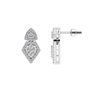 Pendientes de tuerca de diamante Natural de lujo con forma de pera de cometa clásica 950 joyería fina de moda de platino para fiestas OEM ODM IGI para mujeres - Product Image 1