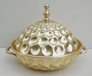 Tazón de servicio de diseño clásico de color plateado para Ramadán, juego decorativo de tres lujos, tazón de fecha de almacenamiento Khajoor árabe - Product Image 3