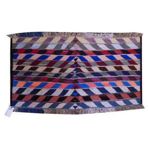 Sanandaj Style Vintage Kilim Rug Authentic <b>Wool</b> Carpet Traditional Design Artisan <b>Crafted</b> Home Decor Area Rug - Product Image 1