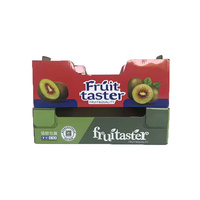 Sterk Golfkarton Fruit-En Groentebakken Goudfolie En Reliëfdruk Bedrukt Vochtabsorberend Verdwijnend Handvat