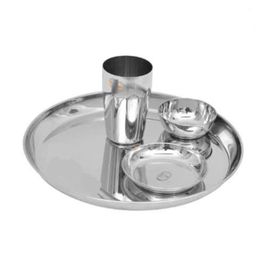 Design <b>Polished</b> Steel dinner plate and Leaf Dish Plate for Food Serving in Home Kitchen Hotel 2 bowl and 1 glass - Product Image 1