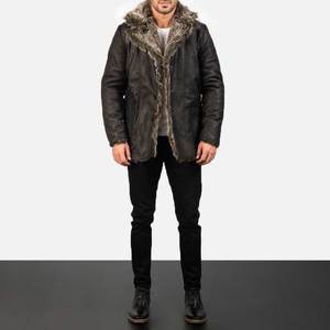 Veste en similicuir pour homme à col rabattu et boutonnée, style vintage, aspect vieilli - Product Image 2