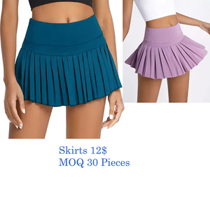 ใหม่กระโปรงกีฬามีกระเป๋าใส่โทรศัพท์กับกางเกงขาสั้นสร้างขึ้นในตัวกระโปรงเทนนิสจีบสำหรับผู้หญิงชุดพิเคิลบอล - Product Image 5