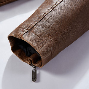 Vêtements pour hommes les plus vendus veste en cuir conception unique veste d'hiver pour hommes veste en cuir légère et respirante - Product Image 6