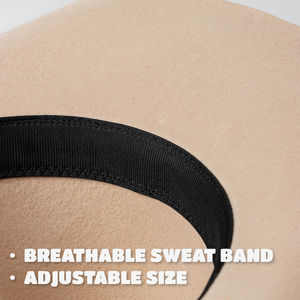 Sombrero de vaquera clásico personalizado Cinturón de cuero personalizado Hombres Mujeres Sombrero de vaquero de fieltro con logotipo personalizado - Product Image 3