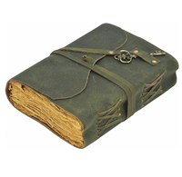 Articles de papeterie en cuir en gros livres scolaires couverture couleur verte matériau en cuir Pu Logo personnalisé conception supérieure