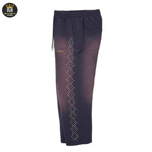 กางเกงวอร์มประดับพลอยเทียมสำหรับผู้ชายกางเกงฮิปฮอปเป็นประกายกางเกงฮิปฮอปสตรีทสุดหรูกางเกงวิ่งจ็อกเกอร์ประดับคริสตัลเพชร - Product Image 5