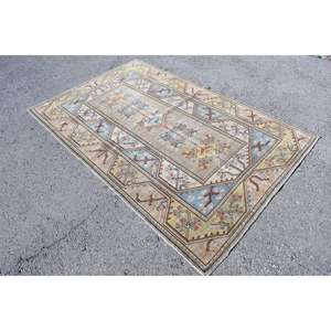 Alfombra de 5.1x7.8 pies, Alfombra Turca Vintage, Alfombra de Lana Azul - Product Image 2