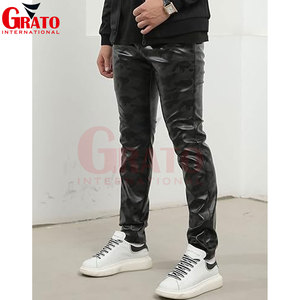 Pantalon en similicuir pour homme GRATO, coupe slim, design élégant à cinq poches, jambe droite classique, confortable et durable - Product Image 5