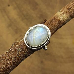 Anillo de Plata de Ley 925 hecho a mano, arcoíris bohemio, piedra lunar, diamante, joyería de boda hecha a mano de alta calidad para fiestas - Product Image 1