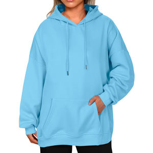 Haute Qualité Casual Streetwear Drop Shoulder Figures Respirant Eco Friendly Hoodies Sweats À Capuche Tricotés Pour Les Femmes - Product Image 1