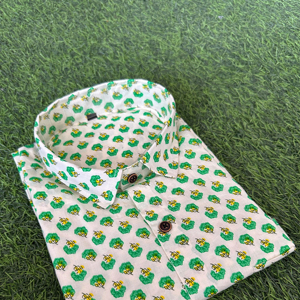 Chemise décontractée pour homme personnalisée OEM/ODM, nouveau style, chemise en coton pour homme, impression à la main, douce, décontractée, à manches courtes pour les vacances - Product Image 1