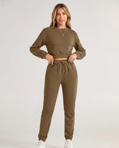 Women Training Gym Wear Track Suits Custom Made Two 2 Piece Sweat Suit Set Jogging Wear New Designs Tracksuit for Women - Product Image 4