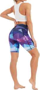 กางเกงขาสั้นเอวสูงสำหรับผู้หญิงกางเกงโยคะเอวสูงระบายอากาศได้สำหรับใส่ไปยิมฟิตเนสแบบมีกระเป๋าข้างสำหรับนักขี่จักรยานใส่วิ่ง - Product Image 2