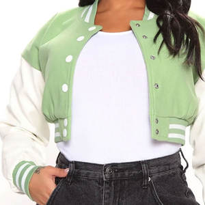 Chaqueta Corta de Béisbol para Mujer, Manga Larga, Transpirable, Ecológica, con Forro de Nailon Resistente al Viento, Diseño Personalizado Tipo Letterman - Product Image 6