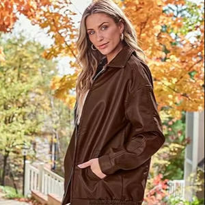 เสื้อแจ็คเก็ตหนังวัวสำหรับผู้ชาย ระบายอากาศได้ดี เป็นมิตรกับสิ่งแวดล้อม แห้งเร็ว อุ่นในฤดูหนาว คอตั้ง สไตล์ลำลอง คุณภาพสูง ราคาสมเหตุสมผล - Product Image 2