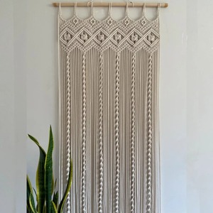 Rideau en macramé fabriqué à la main Accent décoratif extérieur intérieur élégant pour plantes balcon et décoration intérieure - Product Image 4