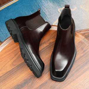 Botas Chelsea Retro de Cuero Vacuno con Amortiguación Suave para Hombres, Ideales para Eventos Temáticos Vintage y Uso en la Oficina - Product Image 2