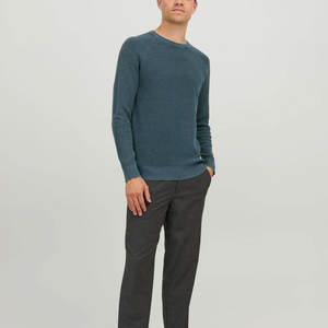 เสื้อสเวตเตอร์ขน100% ของผู้ชายเสื้อสเวตเตอร์แบบสวมหัวแขนยาวระบายอากาศได้ดีดีไซน์ใหม่ - Product Image 2