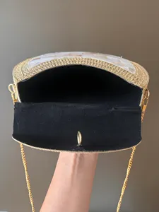 MEHAK IMPEX Ecológico Lujo Estilo Vintage Hecho a mano Madre Perla Embrague Cadena de metal Unisex Regalo de San Valentín Algodón orgánico - Product Image 3