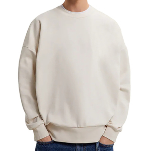 Sweat-shirt décontracté pour hommes 100% coton couleur unie thermique uni teint sweat-shirts pour hommes pour l'hiver - Product Image 1