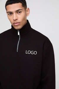 100% Cotton <b>Slim</b> <b>Fit</b> Unisex Hoodie <b>Joggers</b> Set <b>Black</b> Sportswear Custom Logo Printed Techniques High Quality Plus Size for Winter - Product Image 6