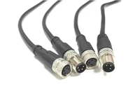 Connecteur M8 mâle-femelle durable, 3/4/5 broches, droit ou à angle droit, pour câble de capteur, qualité industrielle, PVC, automobile