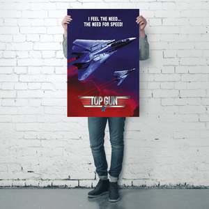 Modern Top Gun <b>Poster</b> Canvas Design with the Slogan 'I Feel the Need' - Product Image 3