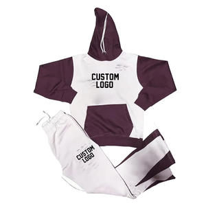 Conjunto de sudadera y pantalón unisex con capucha y forro polar personalizado en todas las tallas para hombre, chándal con logotipo bordado serigrafiado para invierno de talla grande - Product Image 6