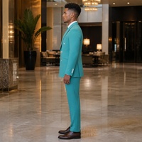 Costume Homme Turquoise Teal Croisé à Revers Pointus Boutons Blancs Poches Obliques pour Mariage, Fête ou Affaires Sur Mesure MTM