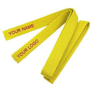 Cinturón de Artes Marciales Plegado y Cosido, Cinturones Bordados Personalizados, Color Amarillo, Precio Económico al por Mayor, Cinturón de Artes Marciales - Product Image 1