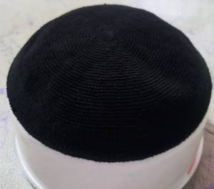 Kippa juive en coton 100% fait main, de qualité d'exportation, noir, toutes tailles, personnalisable en couleur et en design, réglable - Product Image 3