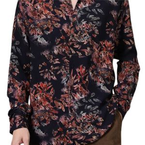 Camisa de moda con estampado de plumas Coral Tan Slim Fit tela viscosa cómoda camisa de manga larga para el estilo diario - Product Image 6