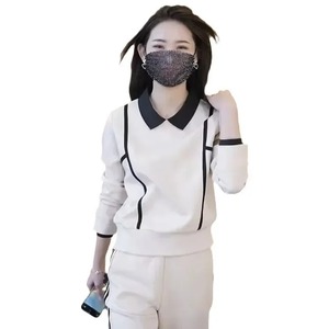 Ensemble de survêtement de maternité décontracté et tendance, 2 pièces, unisexe, automne 2024, sweat-shirt imprimé personnalisable, pantalon, veste - Product Image 5