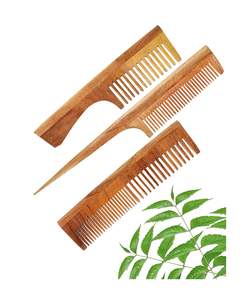 Peine de dientes anchos de madera | Cabello rizado de madera de neem para mujeres y hombres | Crecimiento del cabello - Product Image 6