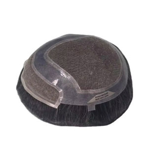 Toupet pour homme Taz Hair, perruque 100% cheveux humains, densité brute 60%-150%, cheveux indiens Remy, pièces imperméables, vague d'eau - Product Image 4