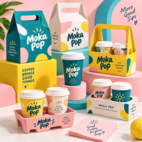 Boîtes porte-gobelets à café personnalisées AT PACK avec poignée, supports pour 2 et 4 gobelets, fournitures d'emballage en gros pour les cafés