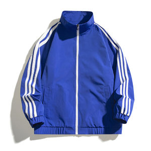 Veste coupe-vent décontractée à capuche, imperméable, respirante, en toile froissée, polyester, blocs de couleur, fermeture éclair, design personnalisé OEM - Product Image 2