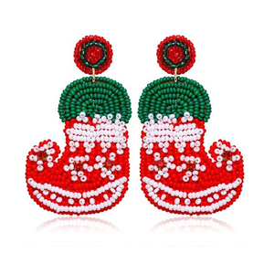 Trending Festive Seed Bead Christmas Santa Pendientes Accesorios de vacaciones con perla Piedra principal Joyería elegante con cuentas - Product Image 5