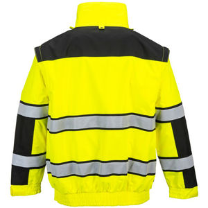 Veste de sécurité réfléchissante jaune haute visibilité avec capuche, imperméable, vêtements de travail industriels - Product Image 4