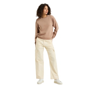 Sudadera de lujo personalizada para mujer, Sudadera de cuello redondo bordada con estampado de diseñador para mujer, 100% algodón - Product Image 2