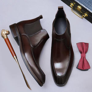 Bottes Chukka pour hommes, aspect élégant, en cuir, décontractées, pour le bureau, chaussures de travail, chaussures de sécurité en cuir avec embout en acier - Product Image 3