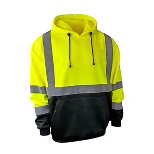 Sudadera de Seguridad con Logotipo Personalizado, Fluorescente Amarillo y Negro, Impermeable, con Cinta Reflectante Plateada, Ropa de Trabajo de Alta Visibilidad, FLEX FIT ENTERPRISE - Product Image 1