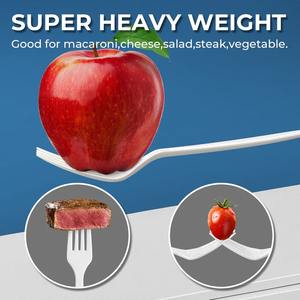 Biocean 7,4 "Heavy Duty Weight White Plastic Fork - 600/Pack - Product Image 5