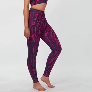 Custom Wholesale Sublimation Printed Womens Yoga Set Tummy Control Leggings and Sports Fitness <b>Top</b> Running set - Product Image 3