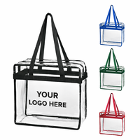 Sac fourre-tout transparent imperméable avec logo personnalisé, sacs de stade réutilisables en PVC transparent pour événements promotionnels