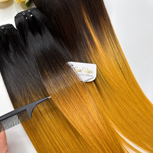 Sun Hair Company Virgin Remy Silky Bone Straight para máquina de doble trama extensiones de cabello humano vietnamita Bouls - Product Image 1