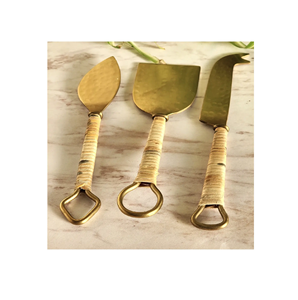 Juego de queso con cuchillo y rebanador de ratán y acero inoxidable de alta calidad, nuevo juego de queso Premium de diseño personalizado - Product Image 6