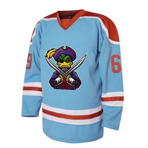 Camiseta de hockey sobre hielo de alta calidad personalizada, último estilo con números de apliques, suministro de servicio OEM 280 GSM - Product Image 6