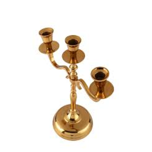 โลหะชุบทองโบราณชุด 2 การออกแบบที่ทันสมัย 3 แขนเชิงเทียนสําหรับงานบ้านงานแต่งงานตกแต่ง - Product Image 2